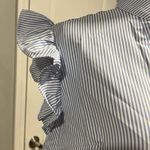 women’s tank top blouse blue and white stripe Size L Photo 1