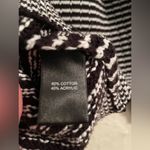 Nicole Miller black/white striped cardigan with pearl buttons, black bows;size L Size L Photo 6