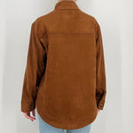Liverpool  los angeles suede shacket button down chestnut brown size L Photo 6