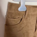 EXPRESS faux suede tan exposed button fly shorts size 0 Photo 3