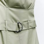 ZARA jumpsuit technical fabric cargo sleeveless wide streight leg light khaki Photo 6