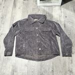 Kori  Grey Gray corduroy Jacket Coat small womens button up collared pockets Photo 1