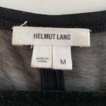 Helmut Lang  Black Sheer Panel Asymmetrical Open Back Blouse Size Medium Photo 2