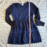 Motherhood  Maternity Black + Blue Knit Fair Isle Dress Medium Long Sleeve EUC Photo 2
