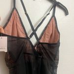 NWT AUDEN Black Rose Lace Thong Bodysuit Teddy V Photo 4