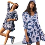 Anthropologie  Saturday Sunday Dress -Boho Chic Tie-Dye Blues/White - Size S Photo 1