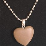 New Handcrafted 2 Yellow Jasper, Amazonite Heart Shaped Stone Pendants and Chain Tan Photo 4