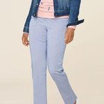 Talbots Women 12P Blue White Pinstripe Straight Leg Stretch Cotton Chinos Photo 0