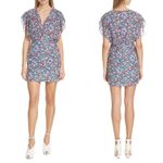 Saloni Brooke Mini Dress in Blue Poppyfield Confetti Silk Abstract Floral 10 Photo 1