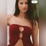 Anthropologie NWT | Celandine Puckered Tube Top in Dark Red | XL Photo 3