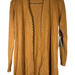 Evolution By Cyrus Petite Open Scalloped Edge Gilded Bronze Long Cardigan SP NWT Gold Size undefined Photo 0