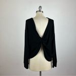 LNA  Black Long Sleeve Open Back Sweater Photo 5