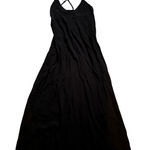 Old Navy Slinky Black Slip Maxi Dress XL 90s Retro Minimalist Dark Feminine Whimsygoth Photo 0