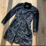 Jill Stuart Blue velvet Peter Pan Lace Dress Long Sleeve size XS PETITE NEW Photo 4