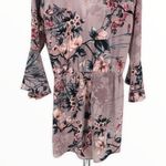 Veronica M Blush Floral Long Bell Sleeve Romper size Medium M Photo 8