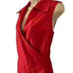 Jessica Howard  Womens Red Silk Wrap Blouse Size 14 Photo 1