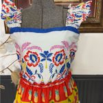 Sugar Lips Olympia Colorful Floral Ruffle Tiered Mini Dress ~ Size Medium ππ Photo 3