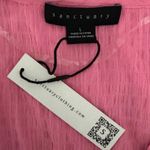 Sanctuary Button Front Featherweight Blouse Shirred Top Strawberry Ice NWT Large Photo 8
