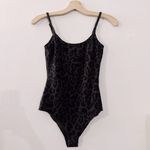 LNA  Leopard Print Bodysuit Sleeveless Tank Cami Grey Black Photo 4