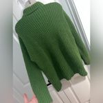 Aerie Sage Green Soft Velour Textured Knit Turtleneck Sweater - Size Medium Photo 7