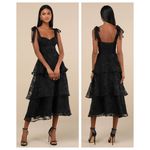 Lulus Glamorous Sweetie Black Burnout Tie Photo 1