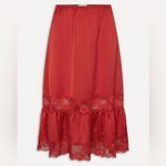 frankie's bikinis Hideaway Satin Midi Skirt in Cherry Photo 12