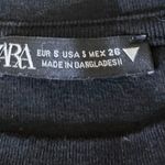 ZARA Women's Black Long Sleeve Crew Neck Cropped Pullover Sweater Top Size S Photo 2