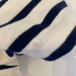 LRL Navy Blue & Cream Striped Short Sleeve Peplum Hem Top Sz 1X Cotton Photo 12