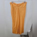 Ban Jara  Apricot orange Linen Blend Slit Twist Knot Waist Smocked Pants Medium Photo 1
