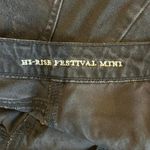 American Eagle Hi Rise Festival Mini Skirt Denim Jean Skirt Black Raw Hem Size 4 Photo 3