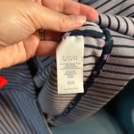 CAbi Grey and Navy Blue Striped Blazer | Size Large Photo 4