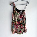 Free People  Gaia One Shoulder Floral Mini Dress Made in USA Sz 8 Photo 2