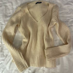 Brandy Melville  Sweater Cream V-Neck Photo 0