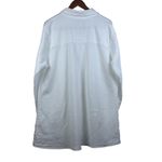 Flax Linen Tunic White Button Down Long Sleeve Collared Relaxed Coastal Chic SzL Photo 2