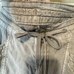 American Eagle  Khaki Linen Blend Pants Cargo drawstring waist sz 8L tall Photo 4
