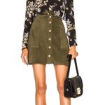 Current/Elliott The leather Naval suede button front mini skirt olive green 25 Photo 4