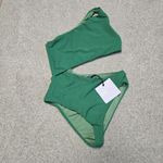Beach Riot NEW Green Celine Ribbed One Piece Cutout Swimsuit Free People Sz S Photo 3
