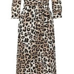 Banana Republic  Leopard Print Maxi Shirt Dress Belted 2 boho Y2K brown black Photo 0