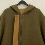 ALPACA INTERNATIONAL Olive Green Baby Alpaca/Wool Blend Hooded Poncho Sweater M Size M Photo 7