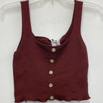 Very J ‎ Brown Ribbed Knit Tank - Size M Photo 0