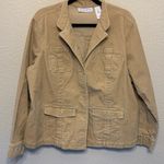 ELiSABETH women's corduroy jacket sz 1x fall winter career office streetwear Tan Photo 0