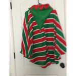 Briefly Stated Women's Stripe Pajama Poncho Hoodie Sleep One Size Fits Most Photo 5