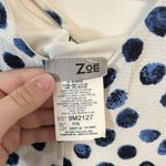 Nic+Zoe White Dress With Blue/ Black Polka Dots Flowy Summer Beach Small S Photo 8