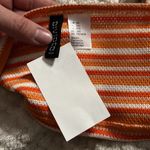 H&M 3X knitted orange stripe cropped halter top Photo 3