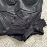 Knix Black Faux Leather Bodysuit Papaya Thong Vegan Y2K Moto Mobwife Size Medium Photo 4