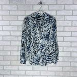 Rails Rebel Ivory Snow Leopard Long Sleeve Button Down Blouse Size S Photo 5