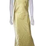 AQUA  Formal Women's Yellow Charmeuse Halter Neck Long Dress Sz 8 Photo 1