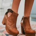 Free People Amber Orchard Clogs Two Tone Brown Leather Boho Classic Size 9.5/ 40 Photo 2