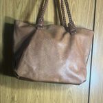 CHAPS Brown Leather Tote Bag with Classic Design Photo 3