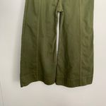 Farm Rio Wide Leg Pockets Twill Trousers Women's Size 38 Green Small Photo 6